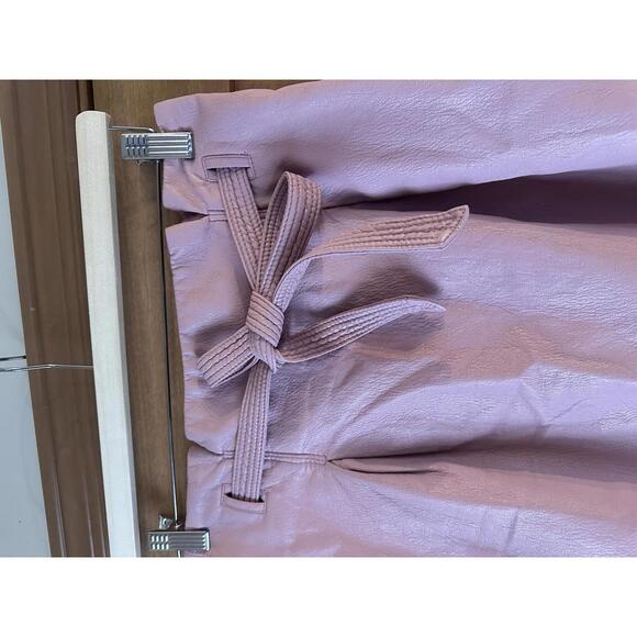 Free People Payton Paperbag Faux-Leather Mini Skirt in Mauve Women’s size 4 - Picture 4 of 15